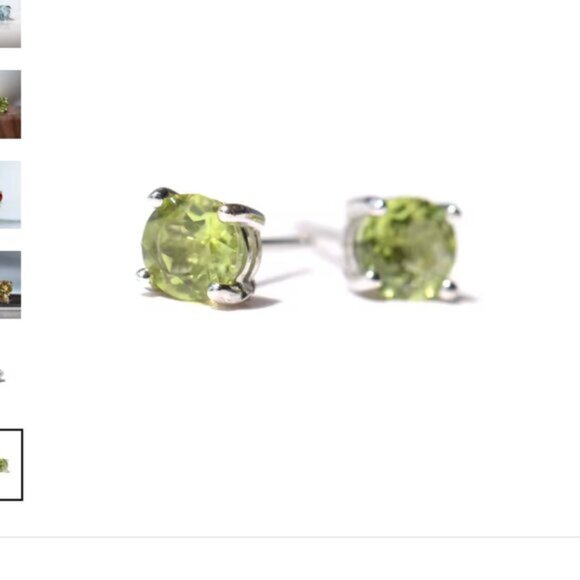 ChicSilver Silver Necklace & unbranded stud earrings with Green CZ peridot color - Picture 6 of 6
